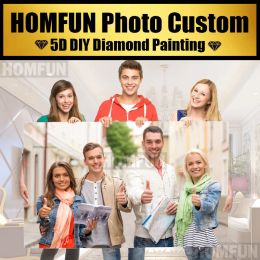 Craft HOMFUN Photo Custom Diamond Painting Cross Stitch Full Square Rhinestone 3D DIY Diamond Embroidery Diamond 5D Home Decor