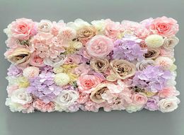 Aritificial Silk Rose Flower Wall Panels Wall Decoration Flowers for Wedding Baby Shower Birthday Party Pography Backdrop Q08264291962