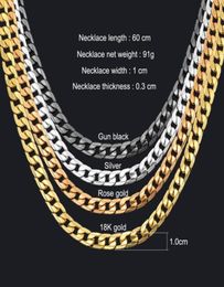 Miami Cuban Link Chain Necklace Gold Silver Colour Curb Chains For Hip Hop Mens Jewellery Masculina Whole Stainless Steel Necklaces304339512
