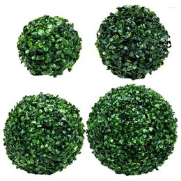 Decorative Flowers Topiary Ball Artificial Plant Grass No Watering Faux Boxwood Green Round Balls Decoration