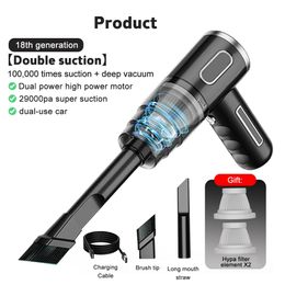 29000Pa Wireless Car Vacuum Cleaner Strong Suction Dust Catcher Cordless Handheld Wet Dry Air Duster For 240420