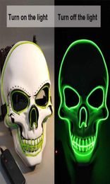 Skull Glowing Mask Costume LED Party Mask for Horror Theme Cosplay EL Wire Halloween Masks Halloween Party Supplies7739729