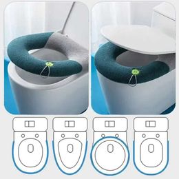 Toilet Seat Covers Toilet Cushion with Handle Cute Cartoon Pattern Toilet Seat Cover Soft Warm Zipper Toilet Seat Cushion O-shaped Universal