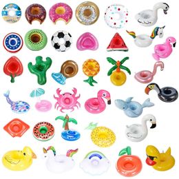 Cup Holder Iatable Floats Holder Drick för barn Vatten roliga leksaker Flamingo Pool Float Party Supplies