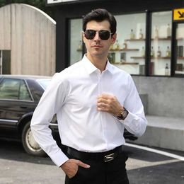Men's Dress Shirts Mens shirt long sle thin formal wear high quality comfortable summer business leisure ing solid color work clothes d240507