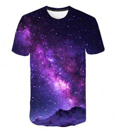Summer Purple Galaxy T Shirt Men Space 3d Printing Tshirt Universe Short Sleeve Print Tshirts Funny Casual Tops Oneck9229941