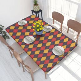 Table Cloth Colorful Argyle Pattern Tablecloth Rectangular Waterproof Cover For Dining Room 4FT