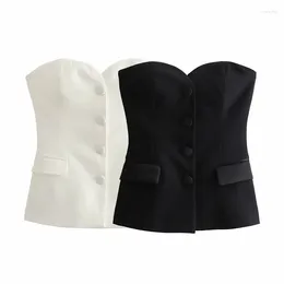 Women's Tanks -Strapless Bustier Tops For Women Backless Tank Sexy Female Camis Fashion