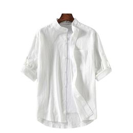 Men's Polos Top of the line short sleeved beach club shirt daily cotton linen five point sleeved lapel M-5XL standing collar comfortable and fashionableL2405