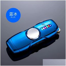 Lighters Creative Lighter With Led Light Fidget Spinner Inflatable Windproof Smoking Accessories For Men Gift Torch Drop Delivery Home Dh985