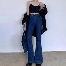 Women's Pants Capris Vintage Denim Plus Size Jeans For Women Denim Bell Bottom High Waisted Destroyed Wide Leg Denim Pants Trousers Woman Clothing Y240504