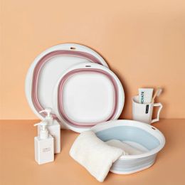 Basins Travel Folding Wash Basin Bucket Container Portable Fruit Basin Collapsible Silicone Washtub Baby Washbasin Bathroom Accessories