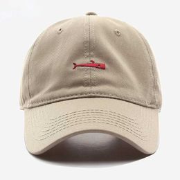 Ball Caps Mens Hip Hop C-Fish Embroidery Japanese Style Harajuku Baseball Cs Snack Dad Cs Womens Suitable Hat Beige White Khaki Grey J240506