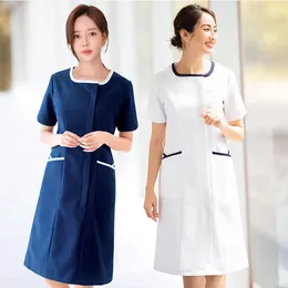 Party Dresses Nursing Working Dress Female Scrubs Beauty Salon Care Clothing For Women Short Sleeve Round Neck Uniforms