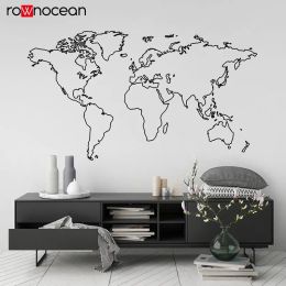Stickers World Map Globe Outline Vinyl Wall Sticker Home Decor Living Room Removable Mural Bedroom Office Decals Large Wallpaper 3215