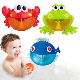 Bath Toys Crab Bubble Soap Machine Baby Bath Electric With Music Toys Kids Frog Machine Automatic Bubble Funny Frog Bath Pool Swimming Toy d240507