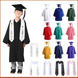 Clothing Sets Graduation Dress Gown 2024 Cap Clergy Robes Graduated Satin Sash Shoulder Straps Boy Girl Party Decorations
