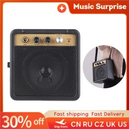 Accessories Mini Guitar Amplifier Speaker 1W &6.35mm Input 1/4 Inch Headphone Output Supports Volume Tone Adjustment Overdrive Guitar Amp