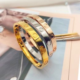Designer Screw Bracelet Fashion Luxury Jewelrys Trendy Bangle 18K Gold Plated Titanium Steel Diamond for Women Men Nail Bracelets As Original Logo