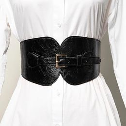 Belts Women Luxury Ladies Wide Waist Pin Buckle Belt Punk Style Rivet Designer PU Elastic Band Stretch