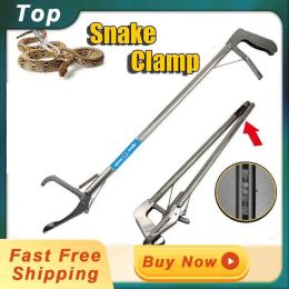 Traps Professional Snake Catcher Stainless Steel Snake Eel Trap Stick 1.5M Reptile Grabber Catcher Snake Feeding Hunting with Lock