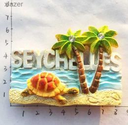 Fridge Magnets Praslin Island Seychelles Fridge Magnet Souvenir Decor Tropical Palm Forest Refrigerant Magnet WX