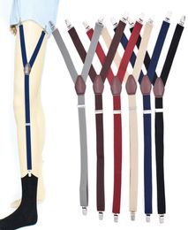 Shirt Stays Sock Garters for Men Police Military Adjustable Elastic Leg Suspenders Straps Shirts Holders Nonslip Clamp 1 Pair1664817