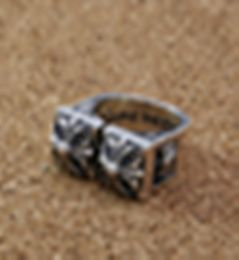 925 sterling silver crosses adjustable band rings American European high quality antique punk gothic designer Luxury jewelry7929850