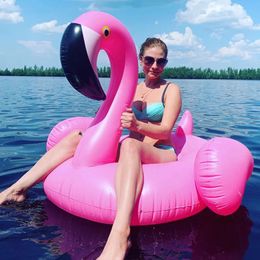 Giant Inflatable Flamingo Pool Floats Pink Rideon Swimming Circle Ring Adults Children Water Party Toys Piscina Beach Holiday 240506