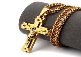 Mens Big Jesus Gold Fashion Necklace Jewellery Punk Hip Hop Jewellery Long Chain Necklaces For Men5444598