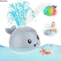 Bath Toys Baby Spray Water Bath Toy Automatic Induction Sprinkle Swim Pool Lighting Gift Summer Outdoor Fun Play Whale Bubble Game Shower d240507