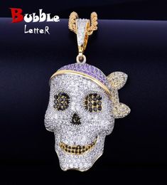 Men039s Skull Pendant Necklace Personality Chain Gold Silver Iced Out Cubic Zirconia Hip hop Rock Jewelry7856715