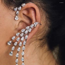 Backs Earrings Bohemian NO Piercing Rhinestone Ear Cuff Wrap Stud Clip For Women Girl 2024 Trendy Wedding Jewellery