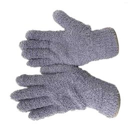 Disposable Gloves 1 Pair Grey Microfiber Dusting Comfortable Washable For Auto Car Wash