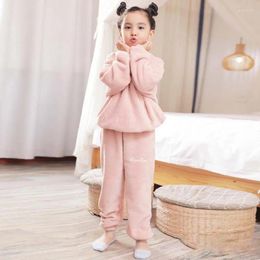 Clothing Sets Winter Children Clothes Set Solid Colour Kids Home Wear Baby Boys Girls Pyjamas 2pcs Toddlers Long Sleeve Top Pants