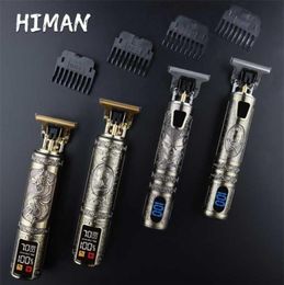 T Bald Head Hair Clipper Trimmer For Men Rechargeable Mower TOutliner Barber Shaving Machine Vintage Haircut Cutter Cordless 22011405018