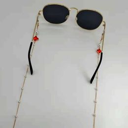 Eyeglasses chains Women Eyeglass Chain Plastic Bead Heart Colour Crystal Charm Eyewear Retainer Reading Glasses Holder Strap Mask Hanging Rope