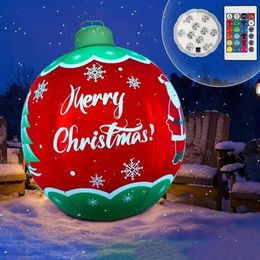 Party Decoration LED Light Up Christmas Balls 60cm Inflatable With Remote Waterproof 16 Colors For Patio Lawn