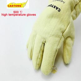 Gloves Fireproof gloves YEEE 500 degrees high temperature resistant gloves aramid heat insulation antiscald cutting safety glove