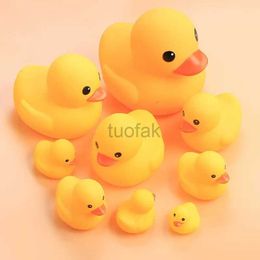 Bath Toys Cute Small Yellow Duck Baby Bath Toys Squeeze Rubber BB Bathing Water Fun Toy Race Classic Squeaky Kids Toys d240507