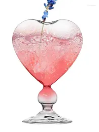 Wine Glasses 210ml Lightweight Stable Drinking Mug Heart Shaped Cups Transparent Glass Cocktail Creative Romantic Party Favours