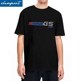 Men's T-Shirts Retro R1250 GS T-shirt Womens O-neck 100% pure cotton T-shirt Motorcycle racing short sleeved T-shirt Summer clothingL2405