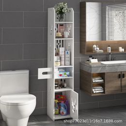 Floor Standing Bathroom Cabinet MultiLayer Toilet Edge Side Storage Slot Waterproof 240418