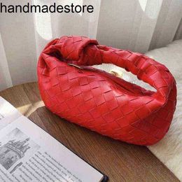 Bag Jodie Handbags Venetabottegs Designer Real Cow Leather Knotted Handbag Female Red Handle Wrinkled Cloud Fcmh