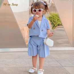 Clothing Sets Fashion Baby Girl Clothes Set Suit Jacket Shorts 2PCS Infant Toddler Child Shortsleeve Summer 1-10Y