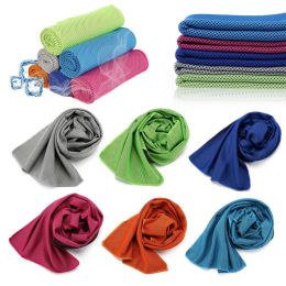 Towels Cooling Ice Towels Microfiber Yoga Cool Thin Towel Outdoor Sport Summer Cooling Scarf Gym Wear Icing Sweat Band Top Sports Towel