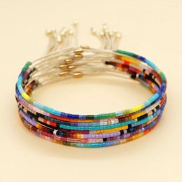 Link Bracelets 1PC Miyuki Bead String Friendship Bracelet Boho Colourful Minimalist Summer Beach Trendy Tiny Dainty Jewellery Gift For Her
