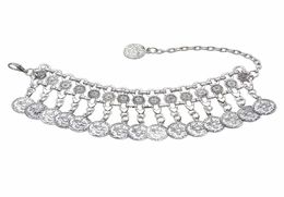 Silver Coin Bracelet Adjustable Handmade Floral Design Gypsy Ethnic Tribe Festival Jewellery2990150