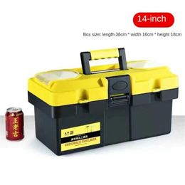 Storage Boxes Bins Multi functional toolbox with plastic reinforcement design double large space for sun protection and non fading parts box storage Q240506