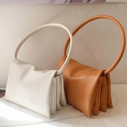Shoulder Bags Simple Multi-layer Soft Leather Handbags 2024 Ladies Summer Small Square Bag